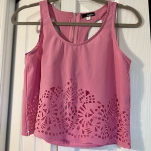 Women’s pink cutout crop top